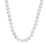 8 mm Pearl Necklace with Ball Clasp in 14K Yellow Gold 18 inch