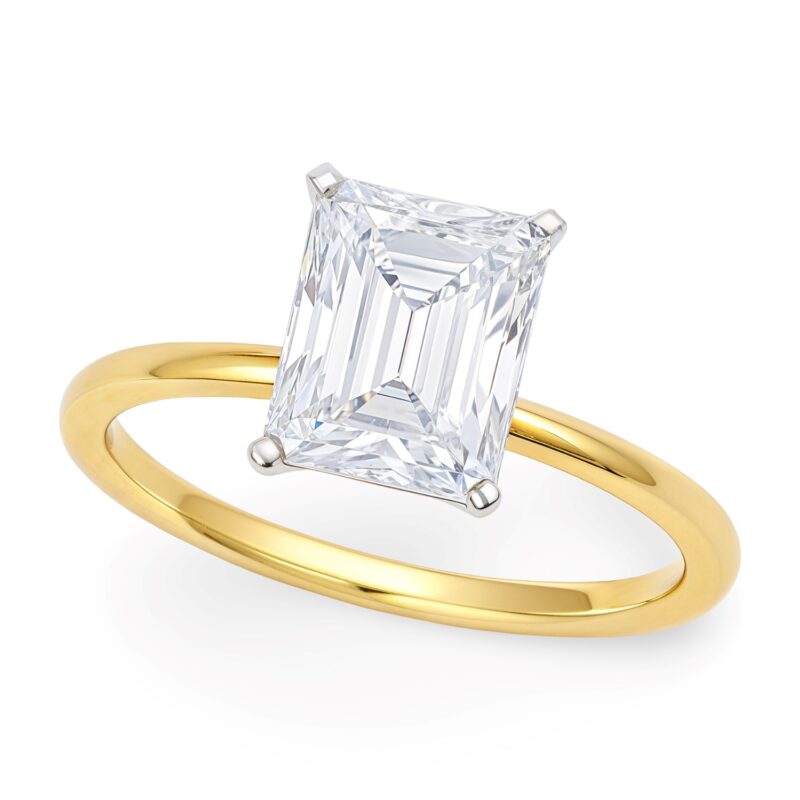 2 Carat Radiant Diamond Solitaire Ring Lab Grown IGI G/VS1 14K Yellow Gold