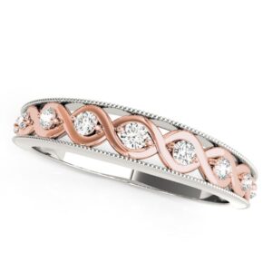 Infity Diamond Wedding Band 1/8 cttw 14k White And Rose Gold