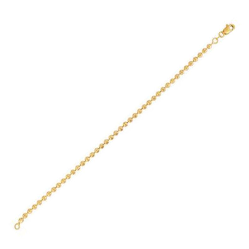 Moon Cut Bead Chain Bracelet in 14k Yellow Gold (3.00 mm)