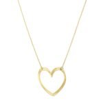 Large Open Heart Necklace in 14K Yellow Gold