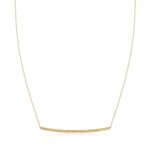 14k Yellow Gold Thin Horizontal Bar Necklace Textured 14k Yellow Gold Thin Horizontal Bar Necklace Textured