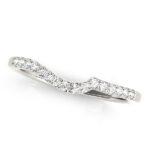 Curved Pave Diamond Wedding Ring 1/6 cttw 14k White Gold