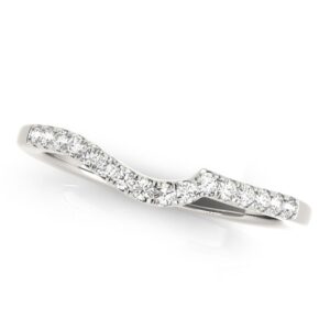 Curved Pave Diamond Wedding Ring 1/6 cttw 14k White Gold