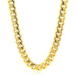 14k Yellow Gold Miami Cuban Chain Necklace 22 inch 56 cm