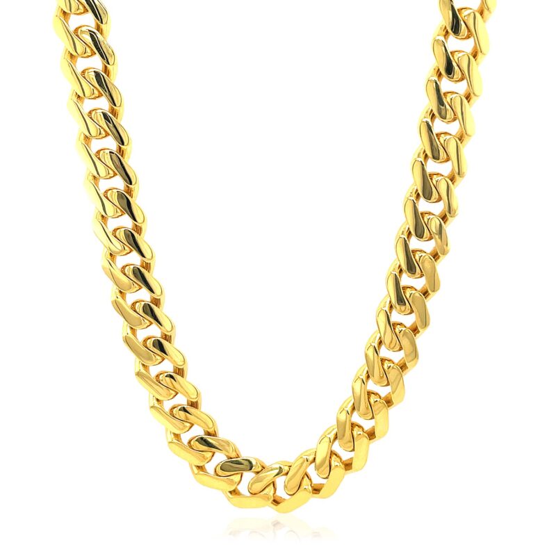14k Yellow Gold Miami Cuban Chain Necklace 22 inch 56 cm