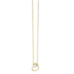 Open Heart and Pearl Necklace in 14K Yellow Gold Open Heart and Pearl Necklace in 14K Yellow Gold