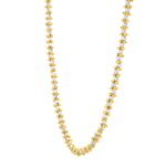 Two Tone Pallina Bead Necklace in 14K Gold