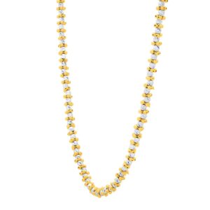 Two Tone Pallina Bead Necklace in 14K Gold