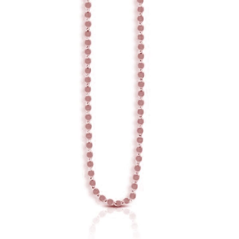 14k Rose Gold Oval Mirror Chain Necklace 2.2 mm