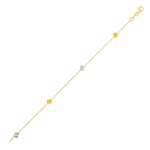 14k Two Tone Gold Bracelet with Polished Cubes