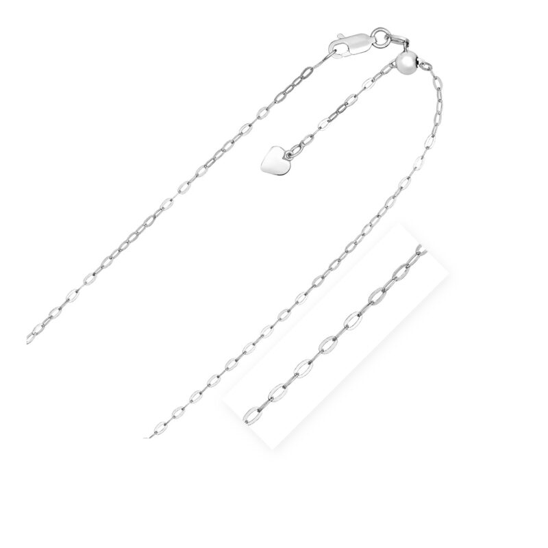 Sterling Silver Adjustable Piatto Chain 1.5 mm