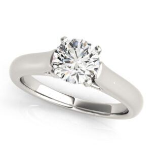 1 Carat Cathedral Solitaire Diamond Engagement Ring 14k White Gold