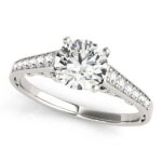 1.2 Carat Cathedral Diamond Engagement Ring 14k White Gold
