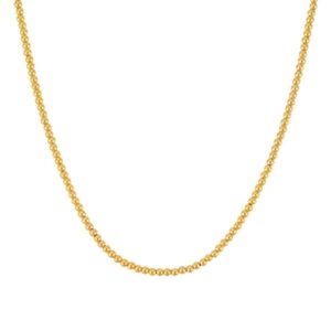 14k Yellow Gold Bead Chain 3 mm 18 inch 45 cm