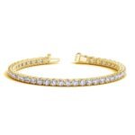 8 Carat Lab Grown Diamond Tennis Bracelet 14k Yellow Gold