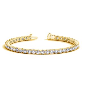 8 Carat Lab Grown Diamond Tennis Bracelet 14k Yellow Gold