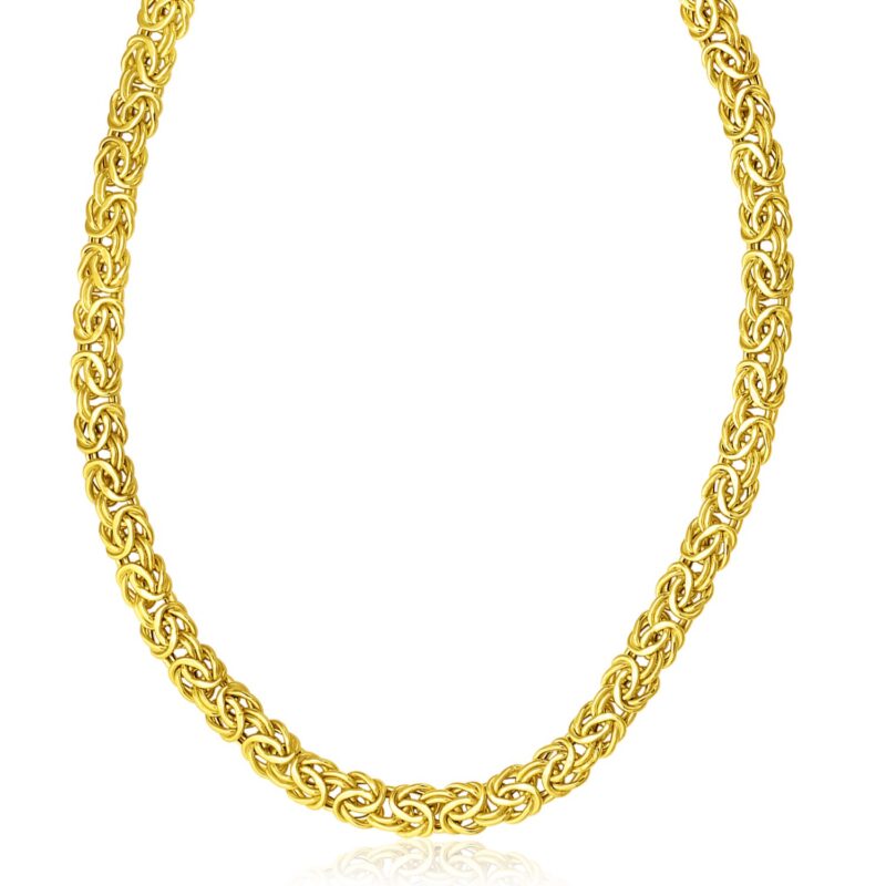 14k Yellow Gold Stylish Byzantine Necklace