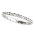 Prong Setting Round Diamond Wedding Band 1/5 cttw 14k White Gold