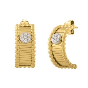 Pallina Half Moon Earrings 14K Gold 0.17 ct Diamond
