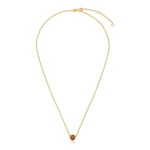 14k Yellow Gold 17 inch Necklace with Round Citrine