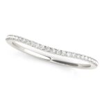 Pave Setting Curved Diamond Wedding Band 1/10 cttw 14k White Gold