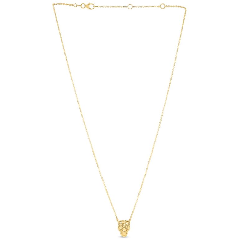 14k Yellow Gold Panther Head Necklace
