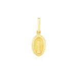 14k Yellow Gold Oval Religious Medal Pendant