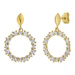 14K Yellow Gold Oval Hoop Earrings Polished