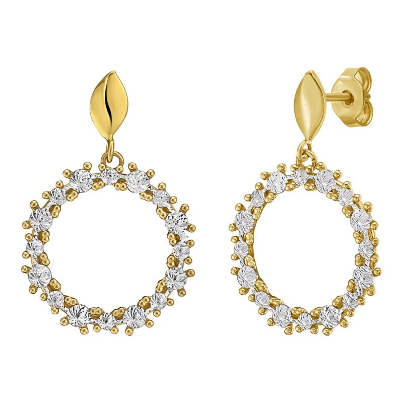 14K Yellow Gold Oval Hoop Earrings Polished
