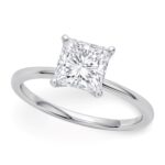 1.5 Ct Princess Lab Grown Diamond Ring in 14K White Gold IGI G/VS1