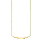 14k Yellow Gold Necklace with Polished Curved Bar Pendant