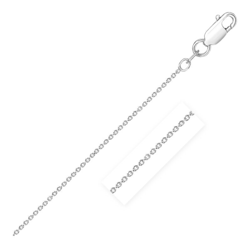 Sterling Silver Round Cable Chain Rhodium Plated (1.80 mm)