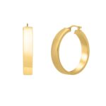 Large Tube Shaped Hoop Earrings 14K Yellow Gold Large Tube Shaped Hoop Earrings 14K Yellow Gold