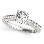 Round Cathedral Diamond Engagement Ring 1 1/2 carat 14k White Gold Round Cathedral Diamond Engagement Ring 1 1/2 carat 14k White Gold