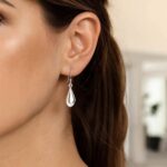 Puffed Teardrop Dangle Earrings 925 Sterling Silver Puffed Teardrop Dangle Earrings 925 Sterling Silver