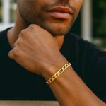 Real 10k Yellow Gold Figaro Bracelet 8mm 8.5 inches (21.6 cm)