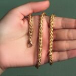 Real 14k Yellow Gold Diamond Cut Round Franco Chain Necklace 5.3mm