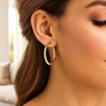 Simple 40mm Hoop Earrings 4mm Thickness 14k Yellow Gold