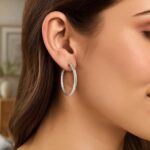 Sterling Silver Braid Hoop Earrings 35mm x 3mm Sterling Silver Braid Hoop Earrings 35mm x 3mm