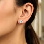 Sterling Silver Round CZ Stud Earrings 8mm