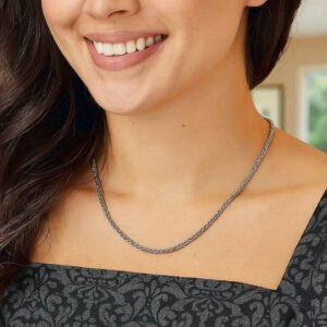 Sterling Silver Wheat Chain Necklace for Women