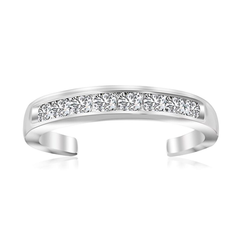 Toe Ring with White Tone Cubic Zirconia Accents Sterling Silver Toe Ring with White Tone Cubic Zirconia Accents Sterling Silver