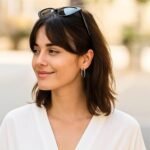 Women Sterling Silver Thin Hoop Earrings 25mm x 2mm