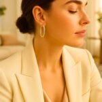 how big are 35mm Twisted Oval Hoop Earrings on Model