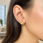 14K Yellow Gold Puffed Bubble Heart Stud Earrings 14K Yellow Gold Puffed Bubble Heart Stud Earrings