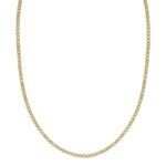14K Two Tone Gold Diamon Oro Tennis Necklace 2.4 mm 17 inch