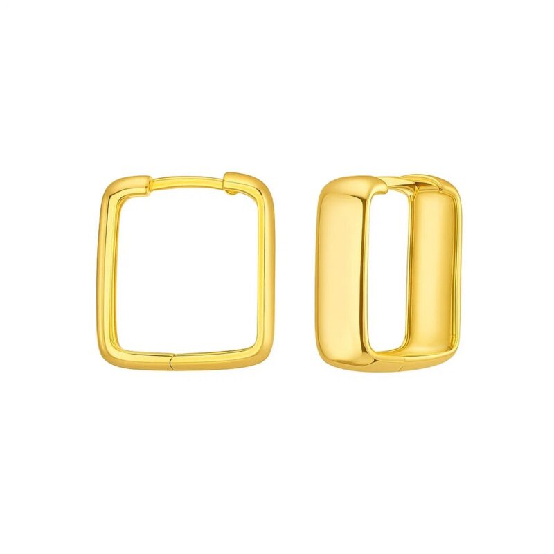 14 Yellow Gold Small Square Hoop Earrings