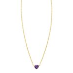 14K Yellow Gold Amethyst Heart Necklace 18 Inch 1.5 mm 14K Yellow Gold Amethyst Heart Necklace 18 Inch 1.5 mm