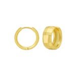 14K Yellow Gold Checkerboard Patterned Hoop Earrings